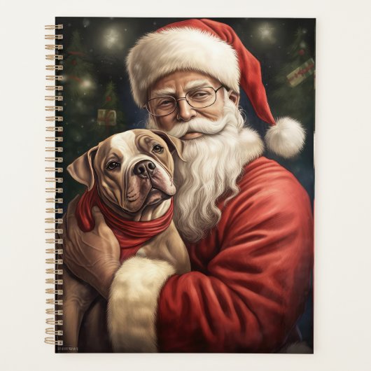 Amerikaans Staffordshire met Kerstmis Planner (Voorkant)
