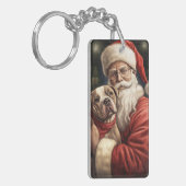 Amerikaans Staffordshire met Kerstmis Sleutelhanger (Voorkant Links)