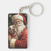 Amerikaans Staffordshire met Kerstmis Sleutelhanger (achterkant)