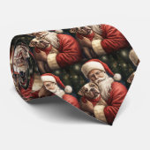 Amerikaans Staffordshire met Kerstmis Stropdas (Opgerold)