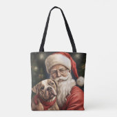 Amerikaans Staffordshire met Kerstmis Tote Bag (Achterkant)