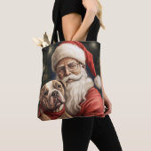 Amerikaans Staffordshire met Kerstmis Tote Bag (Dichtbij)