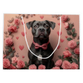 Amerikaans Staffordshire met Rozen -Valentijnsdag Groot Cadeauzakje (Achterkant)
