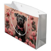 Amerikaans Staffordshire met Rozen -Valentijnsdag Groot Cadeauzakje (Achterkant Gekanteld)