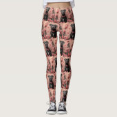 Amerikaans Staffordshire met Rozen -Valentijnsdag Leggings (Voorkant)