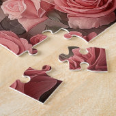 Amerikaans Staffordshire met Rozen -Valentijnsdag Legpuzzel (Zijkant)