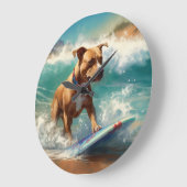 Amerikaans Staffordshire Strand Surfen Schilderij Grote Klok (Hoek)