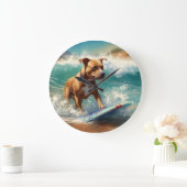 Amerikaans Staffordshire Strand Surfen Schilderij Grote Klok (Huis)