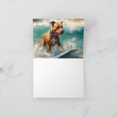 Amerikaans Staffordshire Strand Surfen Schilderij Kaart (Binnen)