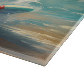 Amerikaans Staffordshire Strand Surfen Schilderij Snijplank (Hoek)