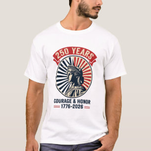 Amerikaans standbeeld moed eer viering t-shirt