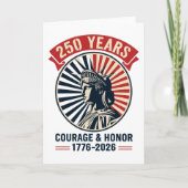 Amerikaans standbeeld vrijheid eer viering kaart (Voorkant)