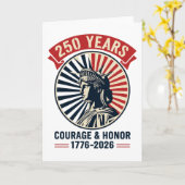 Amerikaans standbeeld vrijheid eer viering kaart (Gele Bloem)