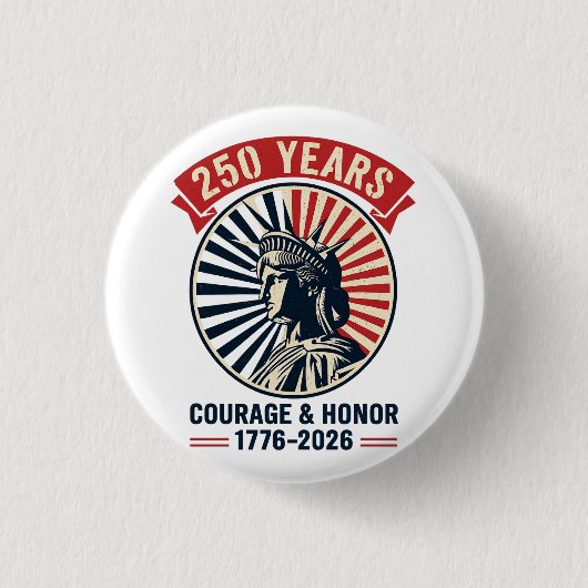 Amerikaans Standbeeld Vrijheid Eer Viering Ronde Button 3,2 Cm (Voorkant)