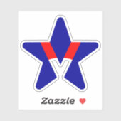 Amerikaans ster ontwerp met letter V Sticker (Vel)