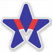 Amerikaans ster ontwerp met letter V Sticker (Voorkant)
