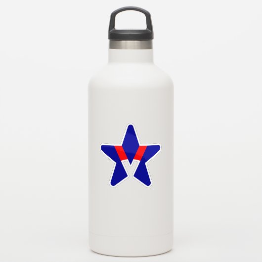 Amerikaans ster ontwerp met letter V Sticker (Waterfles)