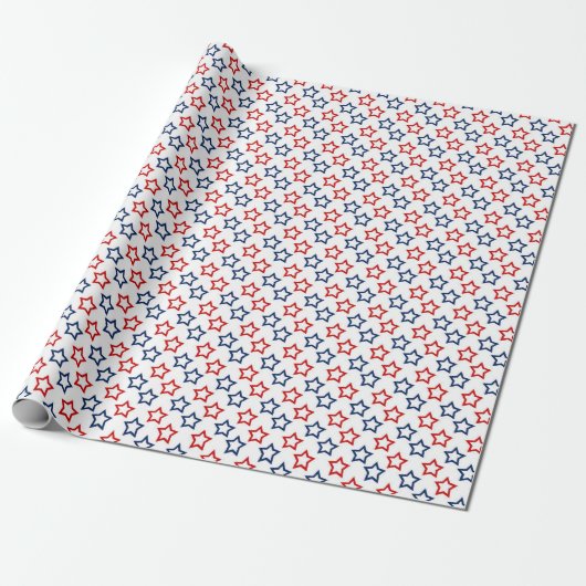 Amerikaans sterrenpatroon cadeaupapier (Uitgerold)