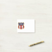 Amerikaans superheldenlogo post-it® notes (Op bureau)