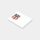 Amerikaans superheldenlogo post-it® notes (Schuin)
