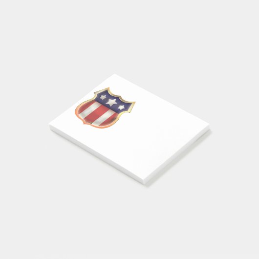 Amerikaans superheldenlogo post-it® notes (Schuin)