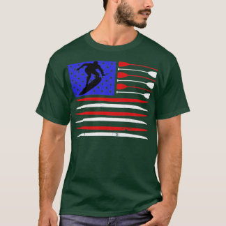 Amerikaans  surfbord met vlag t-shirt