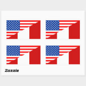 amerikaans symbool van de amerikaanse halve vlag v rechthoekige sticker (Vel)