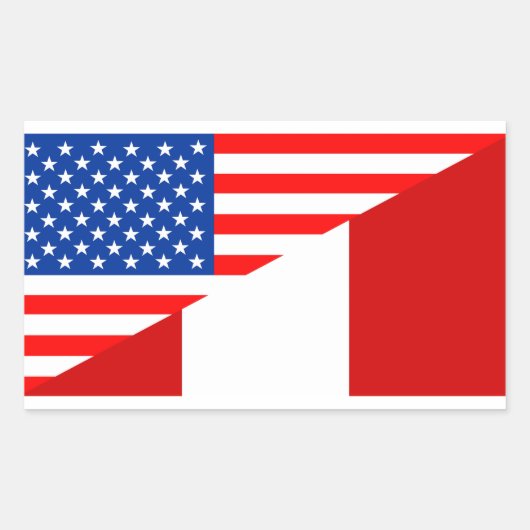 amerikaans symbool van de amerikaanse halve vlag v rechthoekige sticker (Voorkant)