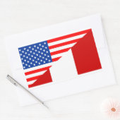 amerikaans symbool van de amerikaanse halve vlag v rechthoekige sticker (Envelop)