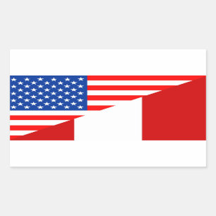amerikaans symbool van de amerikaanse halve vlag v rechthoekige sticker