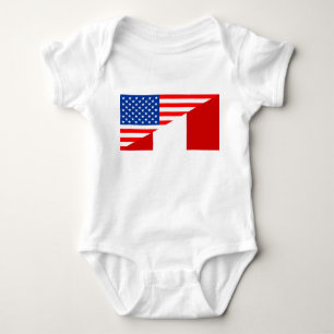amerikaans symbool van de amerikaanse halve vlag v romper