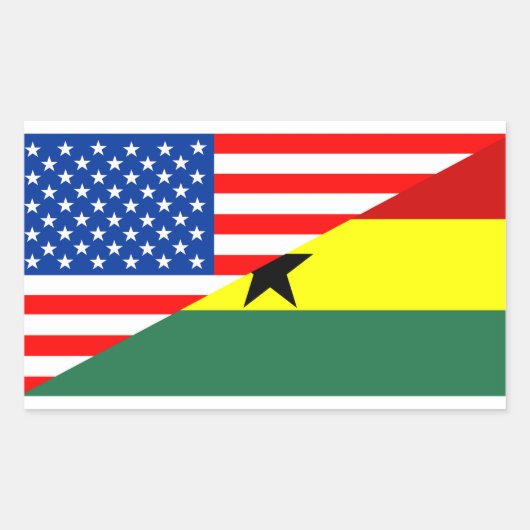 amerikaans symbool voor de amerikaanse halfvlag rechthoekige sticker (Voorkant)