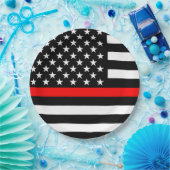 Amerikaans symbool voor dunne rode lijn papieren bordje (Feest)