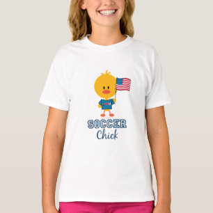 Amerikaans T-shirt voor Vlag Soccer Chick Kinder R