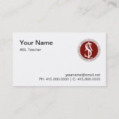Amerikaans Taaldocent Visitekaartje (Achterkant)
