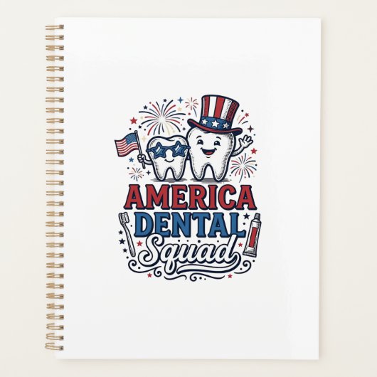 Amerikaans Tandarts Team Patriottische Tand Vector Planner (Voorkant)