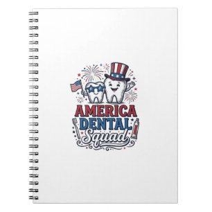 Amerikaans tandartsenteam patriottische tandvector notitieboek