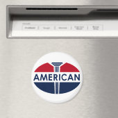 Amerikaans tankstation. Platte versie Magneet (Insitu (Vaatwasser))