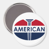 Amerikaans tankstation. Platte versie Magneet (Voorkant / Achterkant)