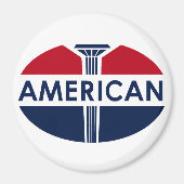 Amerikaans tankstation. Platte versie Magneet (Voorkant)