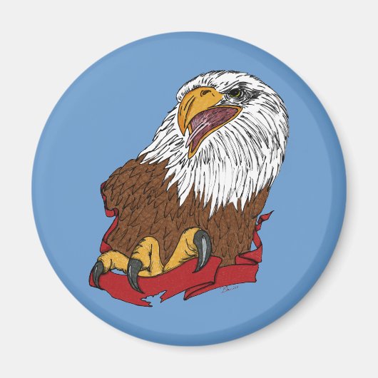 Amerikaans Tattoo van Bald Eagle Classic Bird Magneet (Voorkant)