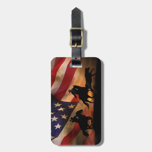 Amerikaans team dat Cowboys oproept Bagagelabel (Voorkant verticaal)