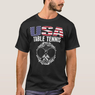 Amerikaans Tennis VS vlag pingpongsteun T-shirt