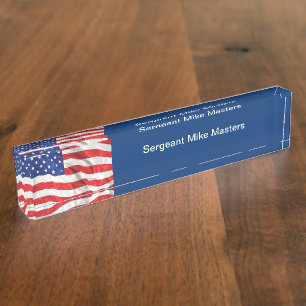 Amerikaans thema Monogram Militair Naambordje