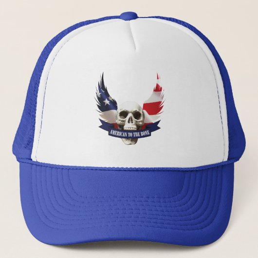 Amerikaans tot op het Bot Schedel Trucker Pet (Voorkant)