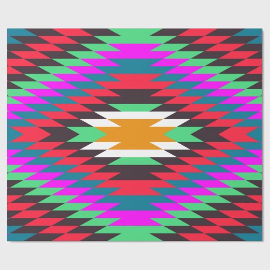 amerikaans traditioneel etnisch kostumotief cadeaupapier (Vlak)