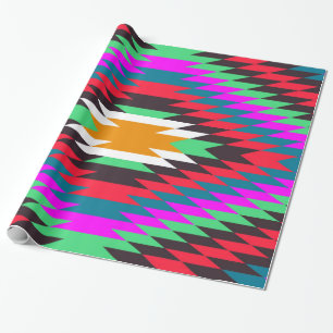 amerikaans traditioneel etnisch kostumotief cadeaupapier