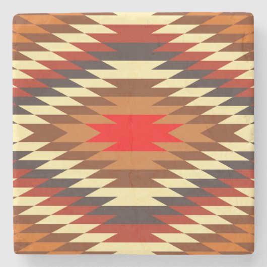 amerikaans traditioneel etnisch kostumotief stenen onderzetter (Voorkant)