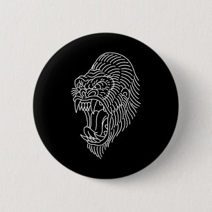 Amerikaans traditioneel Gorilla Head Tattoo Ronde Button 5,7 Cm