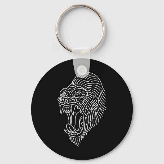 Amerikaans traditioneel Gorilla Head Tattoo Sleutelhanger (Voorkant)